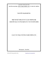 một sô kỹ thuật ứng dụng trong hệ chuyên gia và ứng dụng tư vấn tuyển sinh