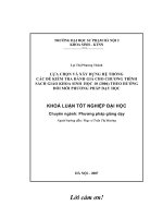 Lựa chọn và xây dựng hệ thống các đề kiểm tra đánh giá cho chương trình sách giáo khoa Sinh học 10 (2006) theo hướng đổi mới phương pháp dạy học
