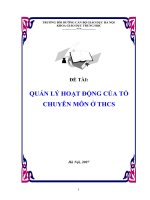 Đề tài quản lý hoạt động của tổ chuyên môn ở trung học cơ sở