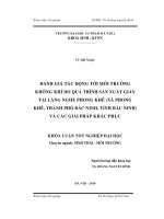 Đánh giá tác động tới môi trường không khí do quá trình sản xuất giấy tại làng nghề Phong Khê (Xã Phong Khê, thành phố Bắc Ninh, tỉnh Bắc Ninh) và các giải pháp khắc phục