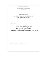 Đề tài thực trạng và giải pháp bất cân xứng thông tin trên thị trường chứng khoán việt nam
