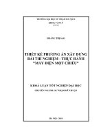 Thiết kế phương án xây dựng bài thí nghiệm thực hành Máy điện một chiều