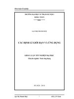 Các định lí giới hạn và ứng dụng khóa luận tốt nghiệp