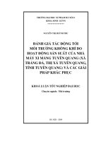 Đánh giá tác động tới môi trường không khí do hoạt động sản xuất của nhà máy xi măng Tuyên Quang (xã Tràng Đà, thị xã Tuyên Quang, tỉnh Tuyên Quang) và các giải pháp khắc phục