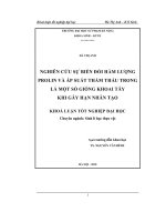 Nghiên cứu sự biến đổi hàm lượng Prolin và áp suất thẩm thấu trong lá một số giống khoa tây khi gây hạn nhân tạo