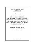 Tác động của quá trình xây dựng khu công nghiệp Quang Minh (The Quang minh Industrial Park) ở huyện Mê Linh, tỉnh Vĩnh Phúc tới cơ cấu lao động địa phương và hệ thống giải pháp