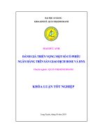 Khóa luận đánh giá triển vọng một số cổ phiếu ngân hàng trên sàn giao dịch HOSE và HNX