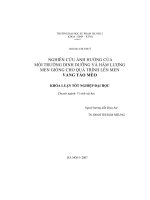 Nghiên cứu ảnh hưởng của môi trường dinh dưỡng và hàm lượng men giống cho quá trình len men vang táo mèo