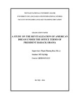 NGHIÊN CỨU VỀ SỰ HỒI SINH CỦA GIẤC MƠ MỸ DƯỚI NHIỆM KÌ CỦA TỔNG THỐNG  BARACK OBAMA