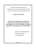 CÁC THỦ THUẬT DỊCH THUẬT ĐƯỢC ÁP DỤNG VÀO DỊCH ANH-VIỆT PHÉP ẨN DỤ TRONG 4 TRUYỆN NGẮN ĐƯỢC CHỌN TRONG CUỐN ‘O.HENRY 100 SELECTED STORIES’