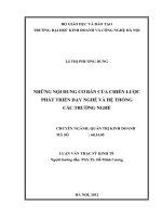 những nội dung cơ bản của chiến lược phát triển dạy nghề và hệ thống các trường nghề