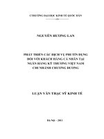phát triển các dịch vụ phi tín dụng đối với khách hàng cá nhân tại ngân hàng kỹ thương việt nam chi nhánh chương dương