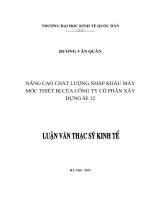 nâng cao chất lượng nhập khẩu máy móc thiết bị của công ty cổ phần xây dựng số 12