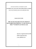 VIỆC SỬ DỤNG CÁCH KẾT HỢP TỪ TRONG KỸ NĂNG VIẾT IELTS ĐỐI VỚI SINH VIÊN NĂM TƯ KHOA SƯ PHẠM TIẾNG ANH