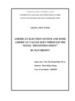 HỆ THỐNG BẦU CỬ Ở MỸ VÀ MỘT SỐ GIÁ TRỊ VĂN HÒA MỸ GẮN LIỀN VỚI VẤN ĐỀ CHÍNH TRỊ QUA TIỂU THUYẾT  “ĐIỂM DỐI LỪA” DAN BROWN