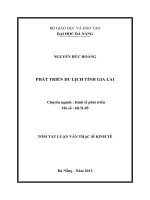 Tóm tắt luận văn thạc sĩ phát triển du lịch tỉnh gia lai