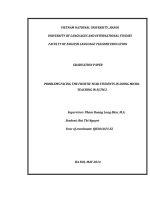 NHỮNG KHÓ KHĂN MÀ SINH VIÊN NĂM TƯ GẶP PHẢI KHI THỰC HIỆN HOẠT ĐỘNG DẠY VI MÔ TRONG MÔN LÝ LUẬN GIẢNG DẠY NGOẠI NGỮ II