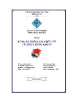 đánh giá việc Công bố thông tin trên thị trường chứng khoán