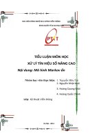 TIỂU LUẬN MÔN HỌC  XỬ LÝ TÍN HIỆU SỐ NÂNG CAO Mô hình Markov ẩn