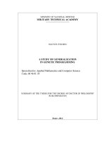 A Study of Generalization in Genetic Programming = Nghiên cứu khả năng khái quát hóa của lập trình di truyền (tóm tắt + toàn văn)