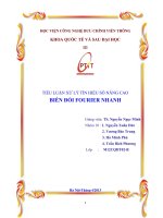 TIỂU LUẬN XỬ LÝ TÍN HIỆU SỐ NÂNG CAO BIẾN ĐỔI FOURIER NHANH