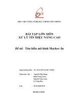 BÀI TẬP LỚN MÔN XỬ LÝ TÍN HIỆU NÂNG CAO Tìm hiểu mô hình Markov ẩn