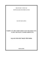 Nghiên cứu phát triển định tuyến tiết kiệm năng lượng cho mạng cảm biến không dây