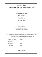 Bài giảng tin học nâng cao   trường đại học tài chính marketing