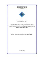 Ảnh hưởng phân rơm hữu cơ đến sinh trưởng và năng suất lúa OM4900 trong vụ đông xuân 2011   2012