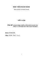 MÔ HÌNH SWORT hoạch định chiến lược kinh doanh cho công ty cổ phần sữa Việt Nam VINAMILK