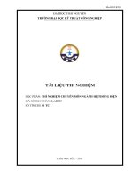 tài liệu thí nghiệm hệ thống điện