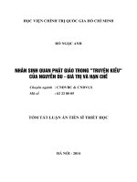 Nhân sinh quan phật giáo trong truyện kiều của nguyễn du giá trị và hạn chế ( thông tin đưa lên website)