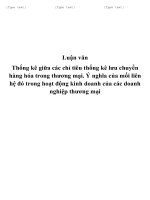 thống kê giữa các chỉ tiêu thống kê lưu chuyển hàng hóa trong thương mại