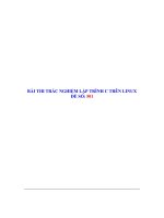 BÀI THI TRẮC NGHIỆM LẠP TRÌNH C TRÊN LINUX