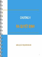 RA QUYẾT ĐỊNH  CHƯƠNG V (NGÀNH QUẢN TRỊ KINH DOANH)