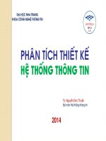 bài giảng Phân tích thiết kế hệ thống thông tin 2014