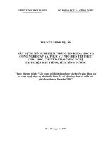 XÂY DỰNG MÔ HÌNH ĐIỂM THÔNG TIN KHOA HỌC VÀ CÔNG NGHỆ CẤP XÃ, PHỤC VỤ PHỔ BIẾN TRI THỨC KHOA HỌC, CHUYỂN GIAO CÔNG NGHỆ  TẠI HUYỆN DẦU TIẾNG, TỈNH BÌNH DƯƠNG