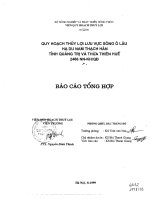 Quy hoạch thủy lợi lưu vực sông Ô Lâu Hạ Du Nam Thạch Hãn tỉnh Quảng Trị và Thừa Thiên Huế