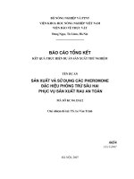 Sản xuất và sử dụng các Pheromone Đặc hiệu phòng trừ sâu hại phục vụ sản xuất rau an toàn