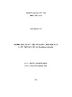 Ảnh hưởng của vi khuẩn bacillus chọn lọc lên luân trùng nước lợ brachionus plicatilis