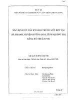 Xác định cơ cấu ký sinh trùng sốt rét tại xã thanh, huyện hướng hòa, tỉnh quảng trị bằng kỹ thuật PCR