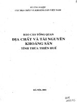Địa chất và tài nguyên khoáng sản tỉnh Thừa Thiên Huế