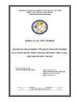 đánh giá hoạt động tín dụng doanh nghiệp của ngân hàng tmcp ngoại thương việt nam – chi nhánh sóc trăng