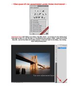 TỔNG QUAN VỀ CÁC ADJUSTMENT LAYER TRONG PHOTOSHOP
