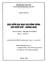 Đặc điểm địa mạo dải đồng bằng ven biển Huế tơi Quảng Ngãi