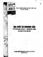 Địa chất và khoáng sản Tờ Khang Khay Mường Xén