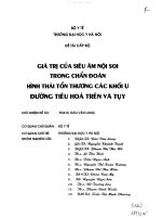 Giá trị của siêu âm nội soi trong chuẩn đoán hình thái tổn thương các khối u đường tiêu hóa trên và tụy