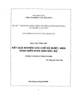 Kết quả nghiên cứu chế độ nhiệt, mặn vùng biển khơi Vịnh Bắc Bộ