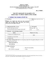 Đề tài Nghiên cứu thiết kế chế tạo dây chuyền thiết bị tự động bào chế hạt tân dược