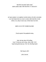 Sử dụng động vật không xương sống cỡ lớn làm sinh vật chỉ thị đánh giá chất lượng môi trường nước sông cầu, đoạn chảy qua tỉnh thái nguyên